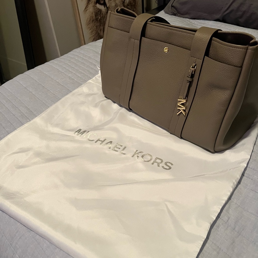 Michael Kors Gray Leather Tote Bag-used for 1 week!